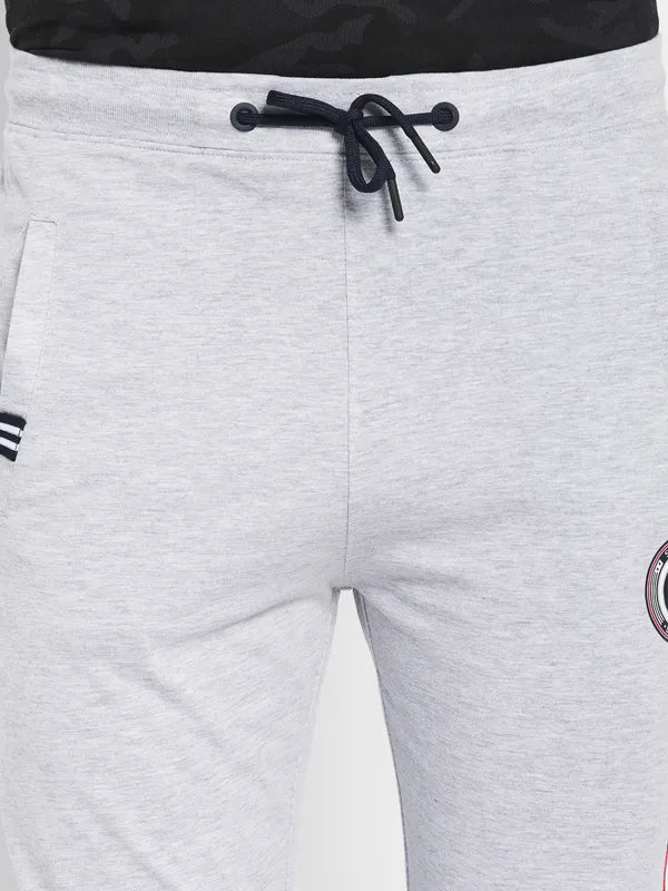 Men Grey Melange Trackpants
