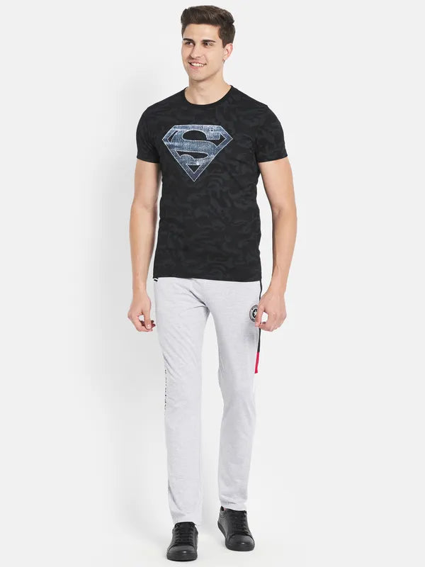 Men Grey Melange Trackpants