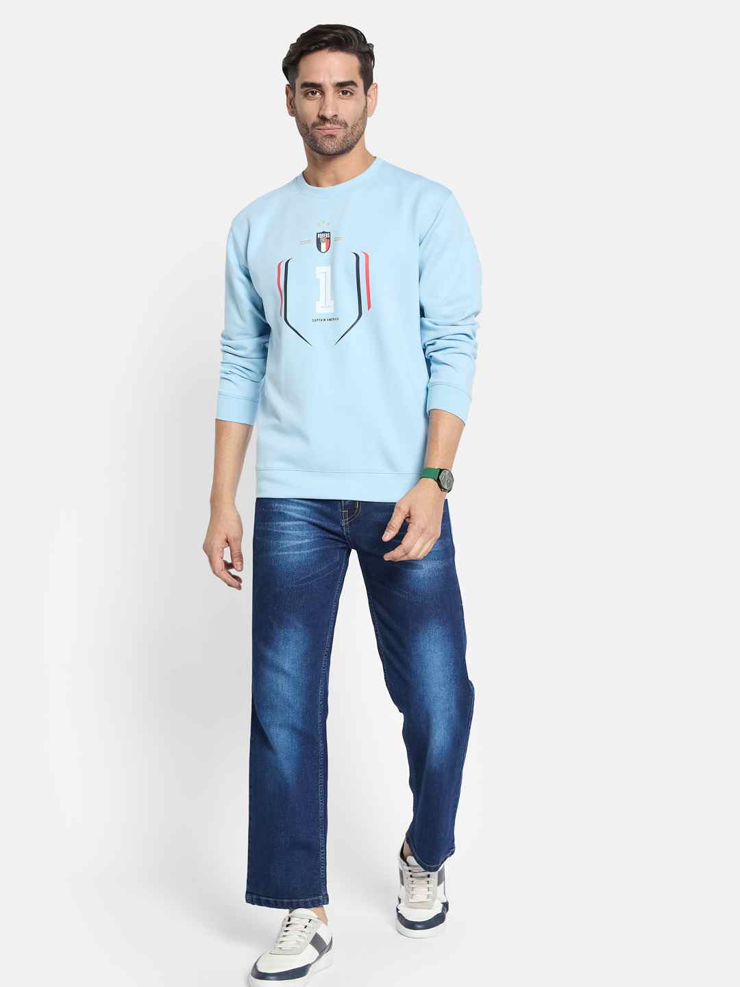 Octave Men Printed Pullover Sweatshirt