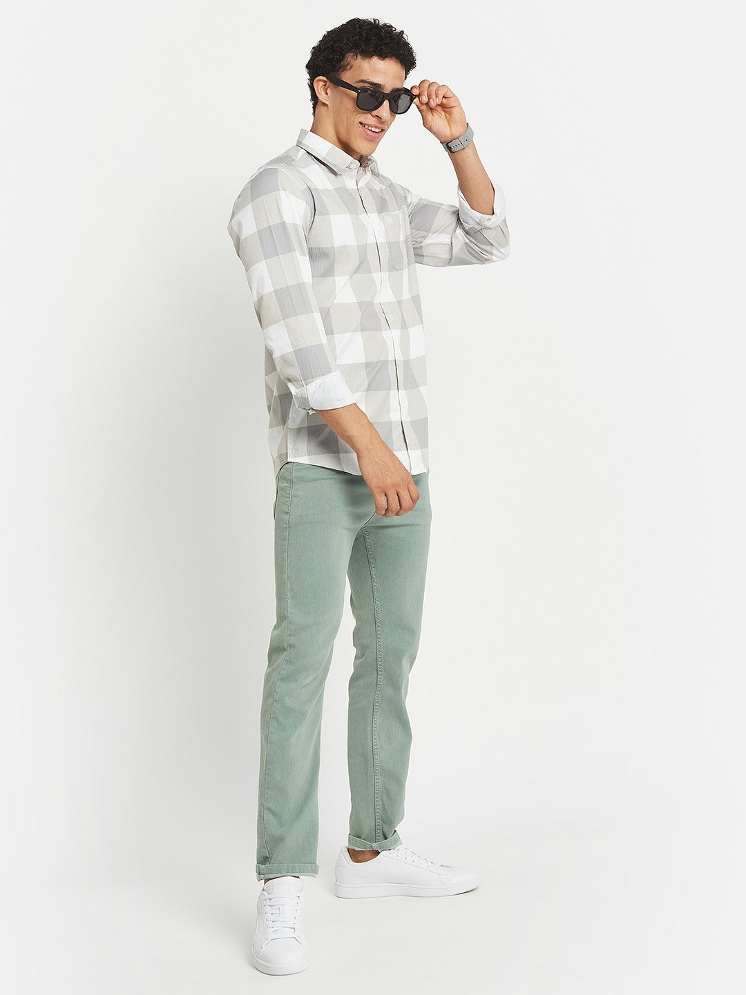 METTLE SS25 Striped Cotton Spread Collar Casual Shirt