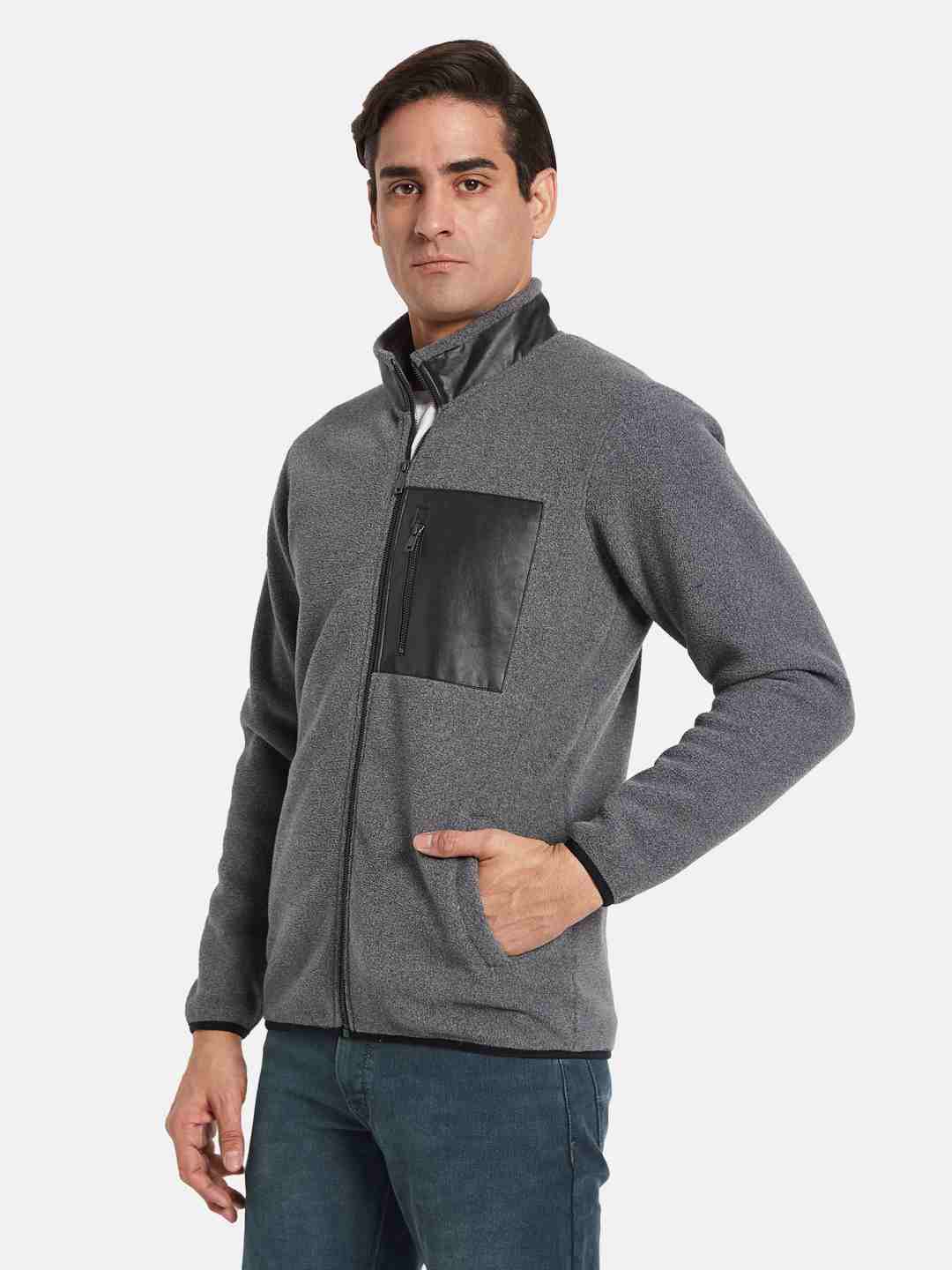 Octave Men Mock Pocket Front-Open Sweatshirts