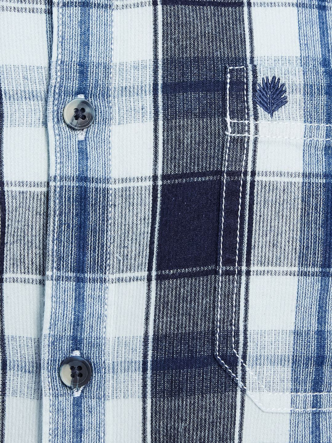 Mettle Tartan Checked Spread Collar Cotton Shirt