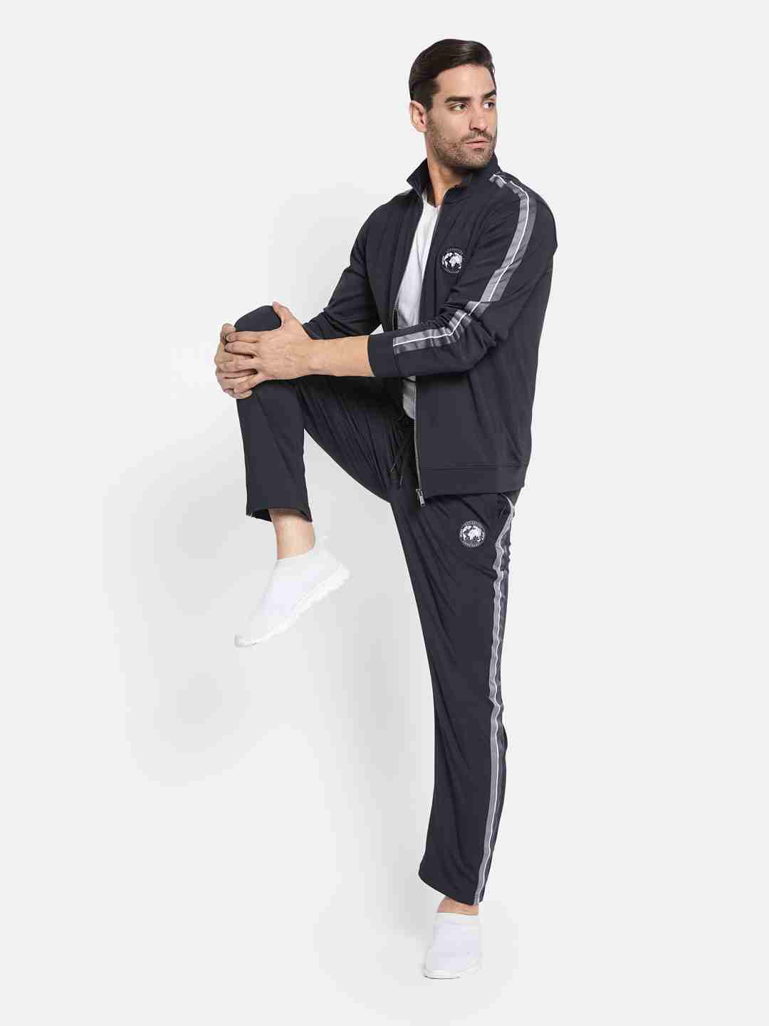 Octave Men Mock Collar Jacket With Track Pants Tracksuit