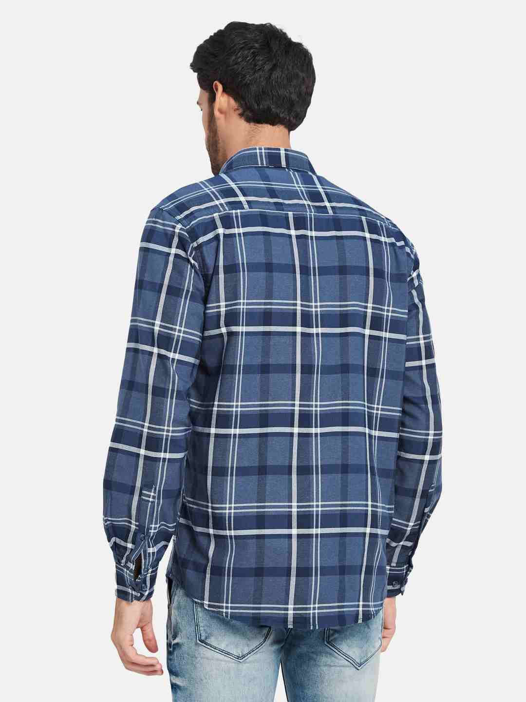 Mettle Tartan Checked Cotton Casual Shirt