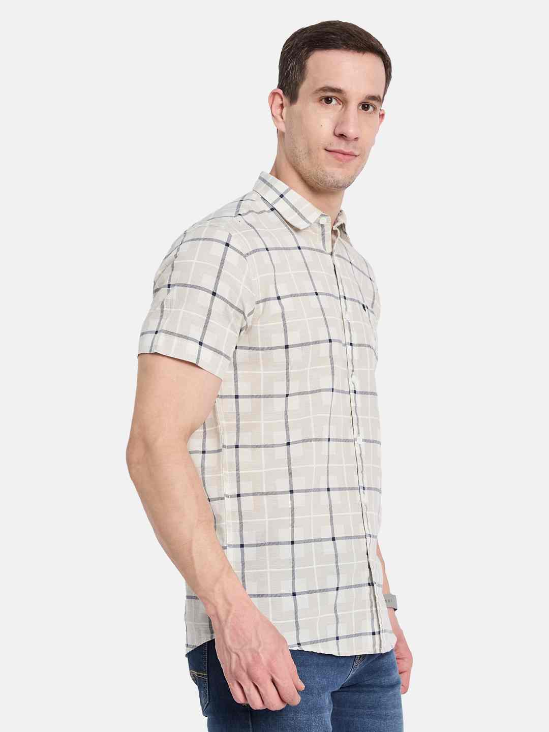 METTLE Men Opaque Checked Casual Shirt