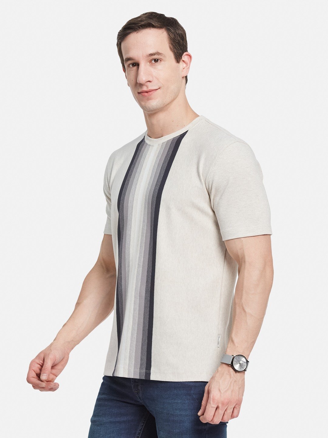 Octave Men Striped T-shirt