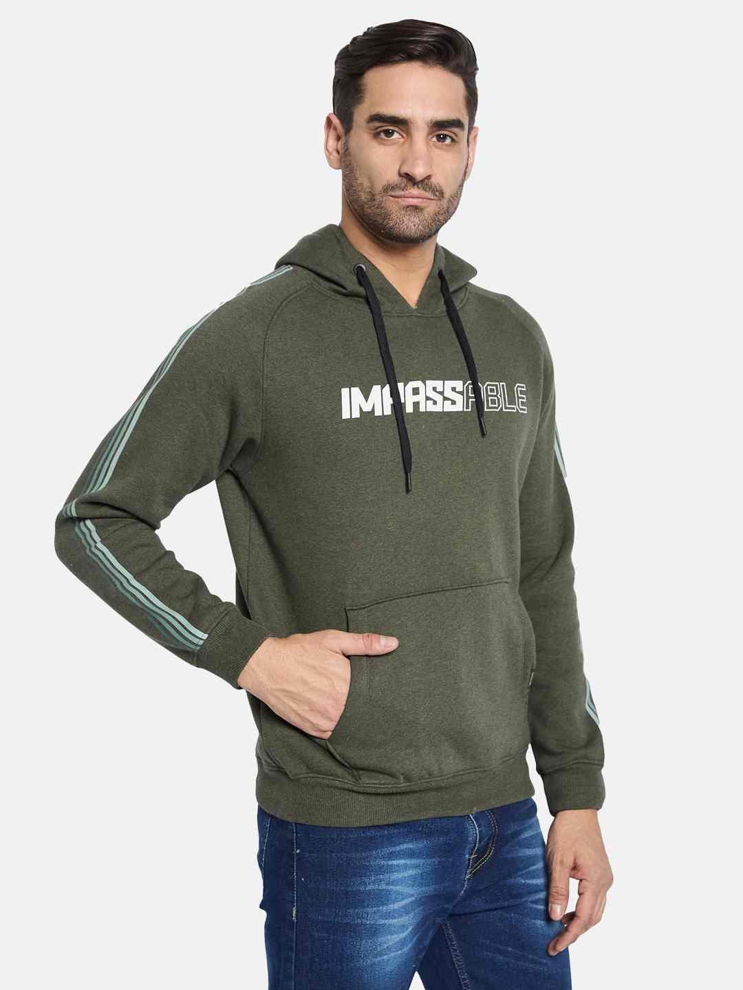 Octave Men Printed Hooded Pullover Sweatshirt
