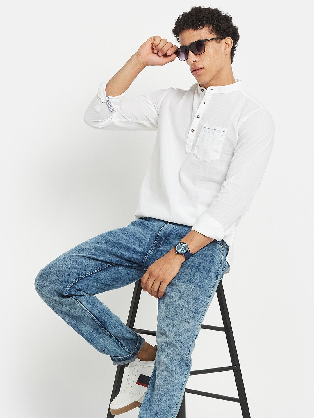 METTLE Band Collar Cotton Shirt