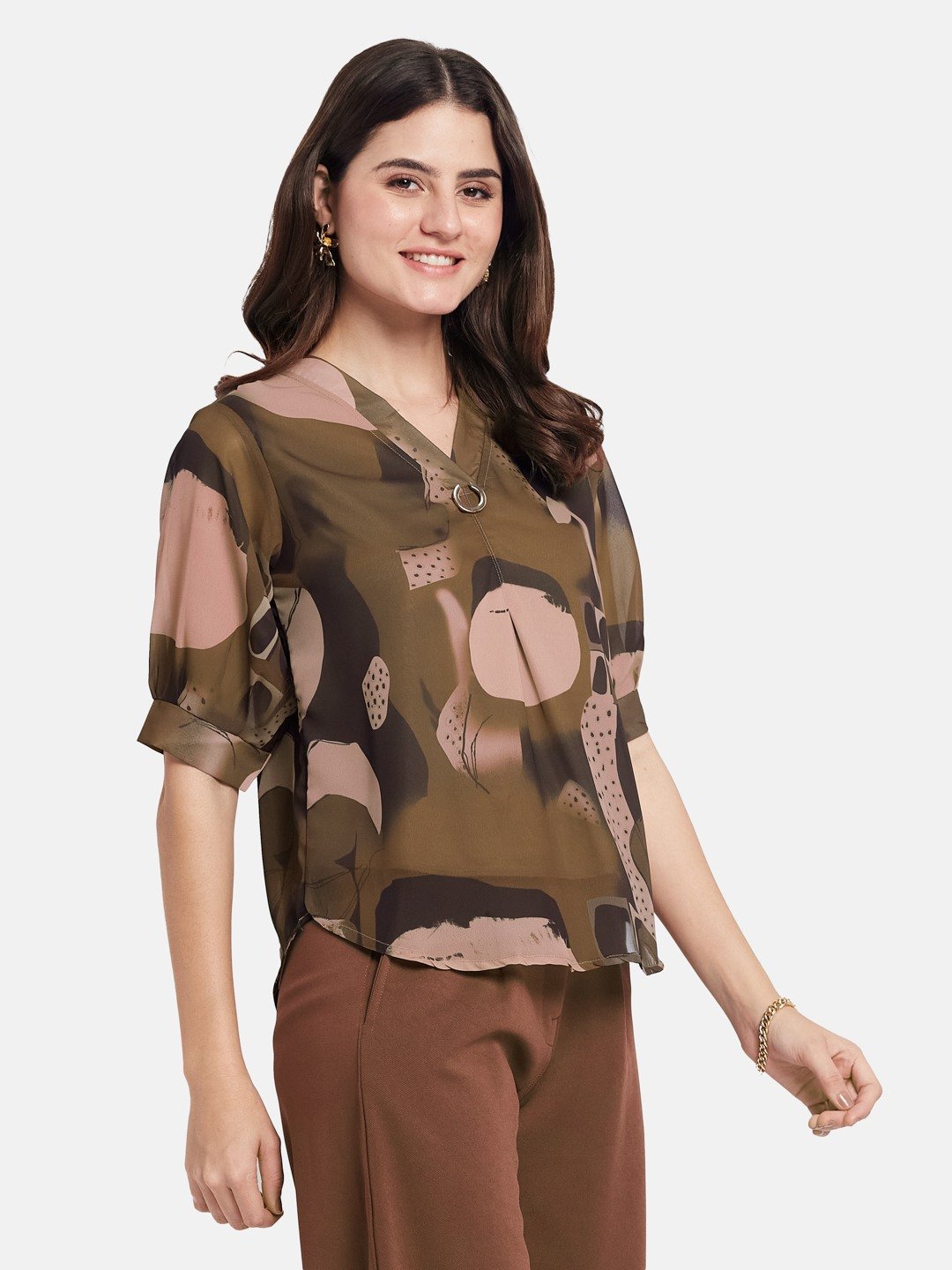 METTLE Women Print Cotton Top