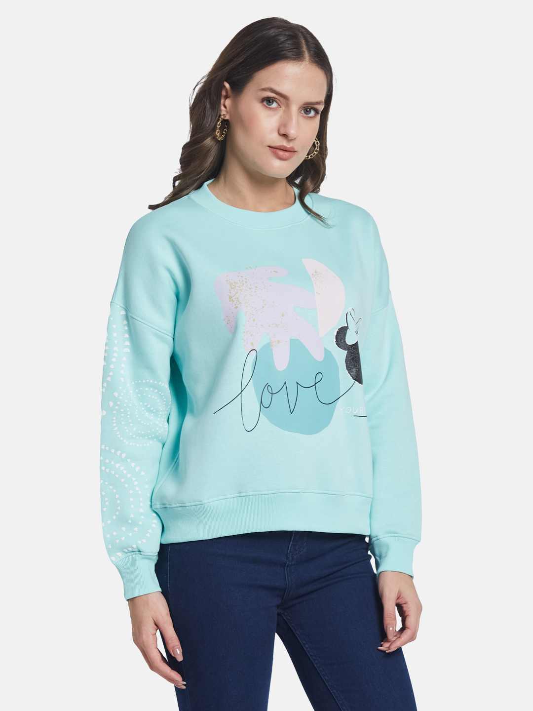 METTLE Women Printed Sweatshirt