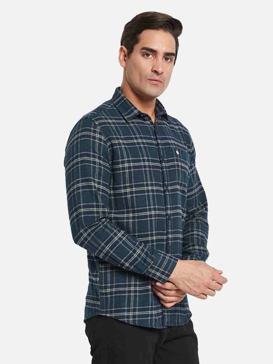METTLE Men Opaque Checked Casual Shirt