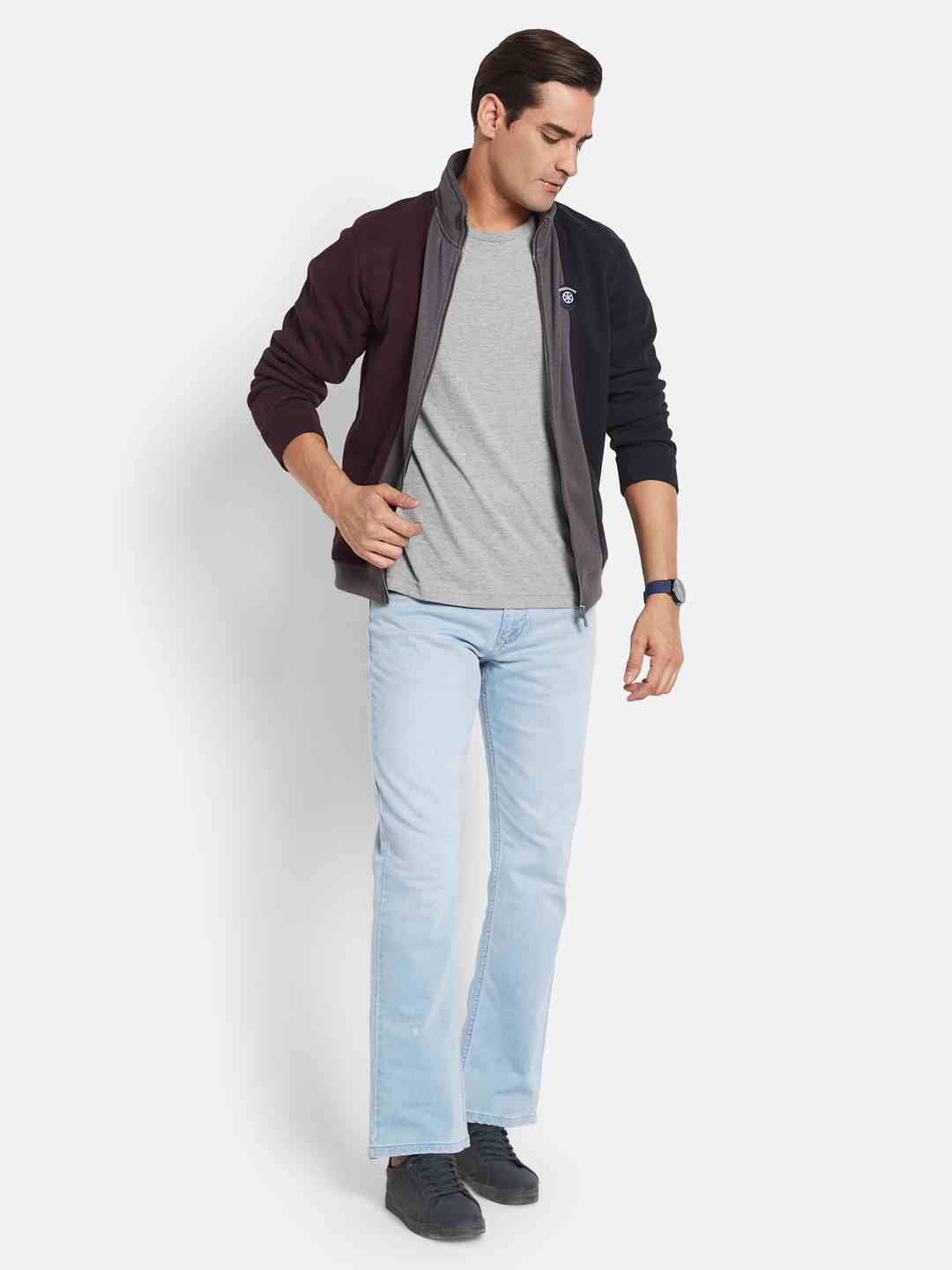 Octave Men Colourblocked Long Sleeves Sweatshirt