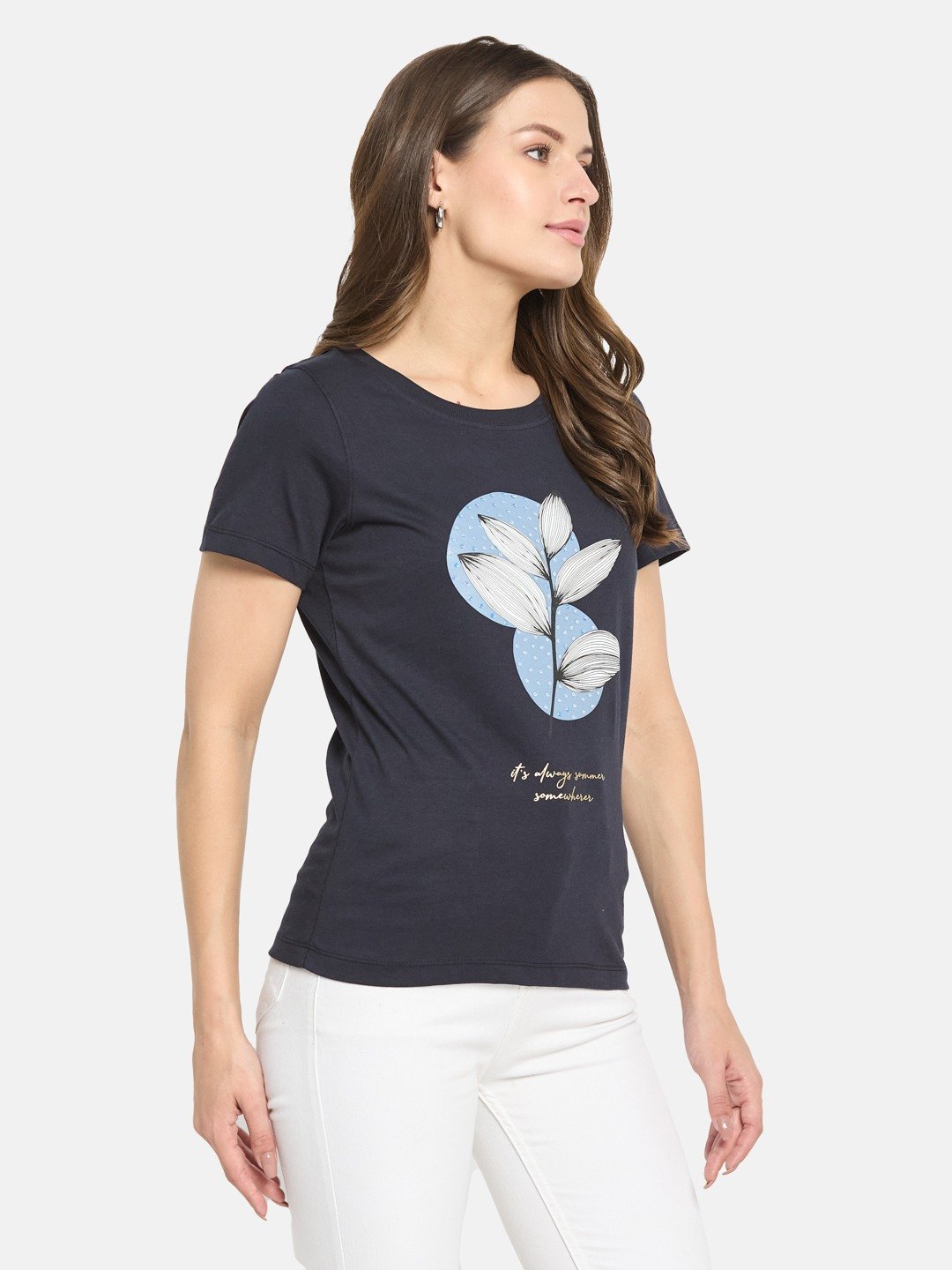 METTLE Women Floral Printed T-shirt