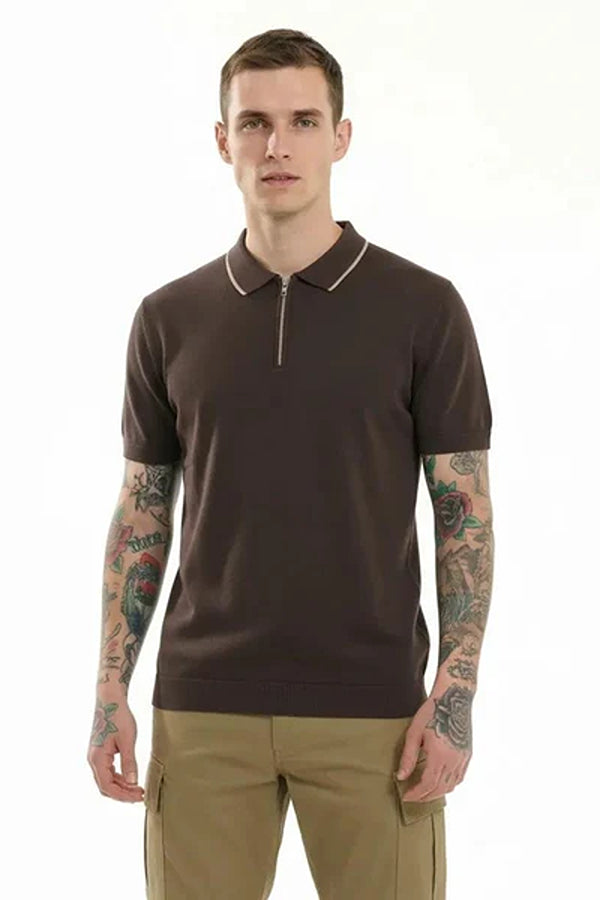 METTLE Men Polo Collar T-shirt