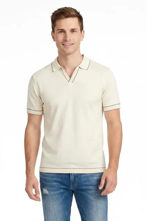Men Solid Polo Collar T-shirt