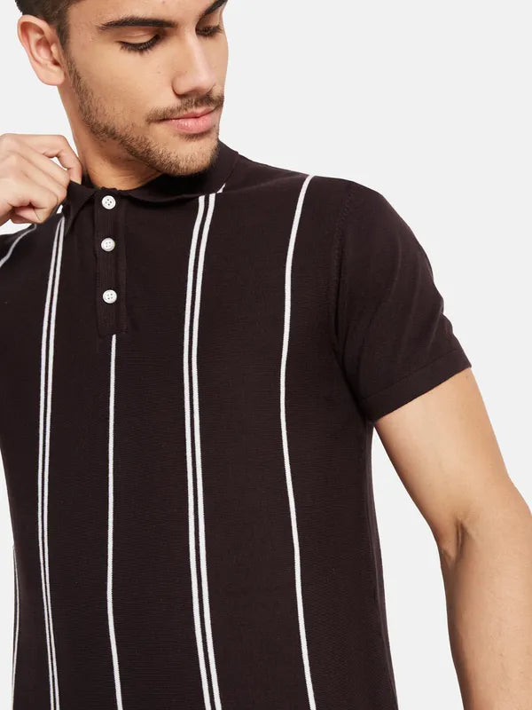 Vertical Stripes Polo T-Shirt