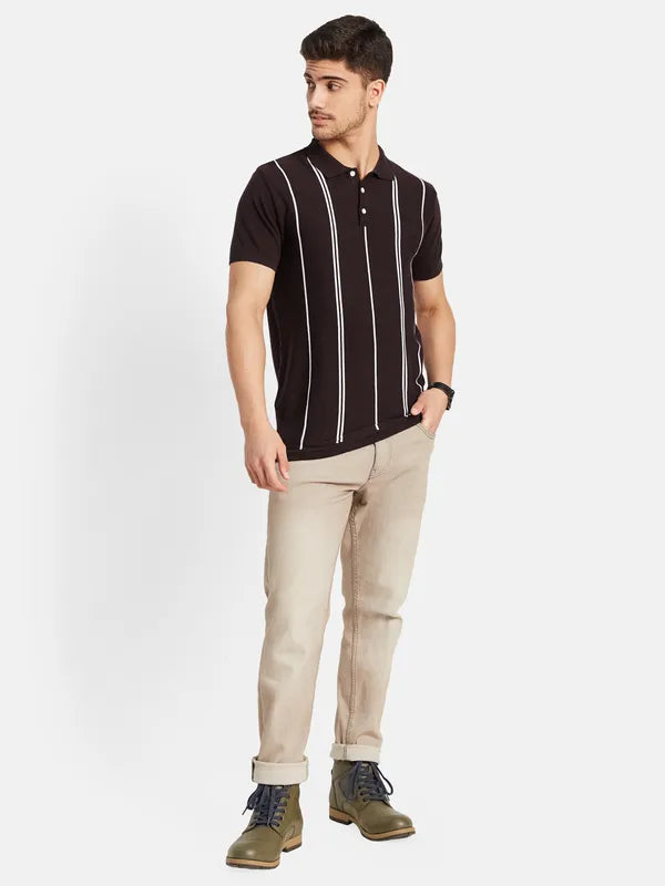 Vertical Stripes Polo T-Shirt