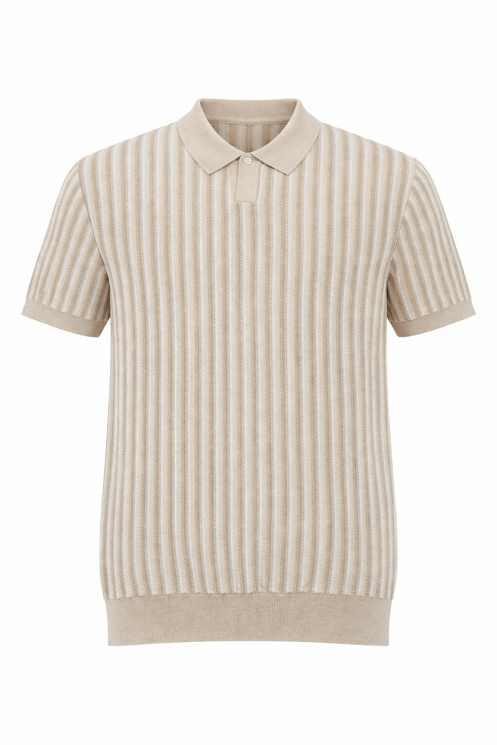 Men Striped Polo Collar T-shirt