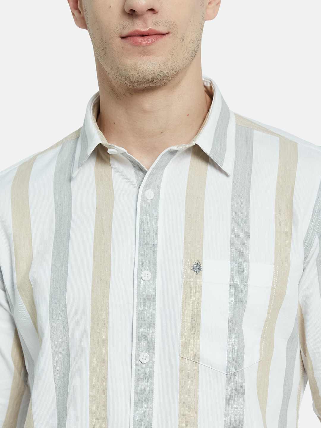 METTLE Men Multi Stripes Opaque Striped Casual Shirt