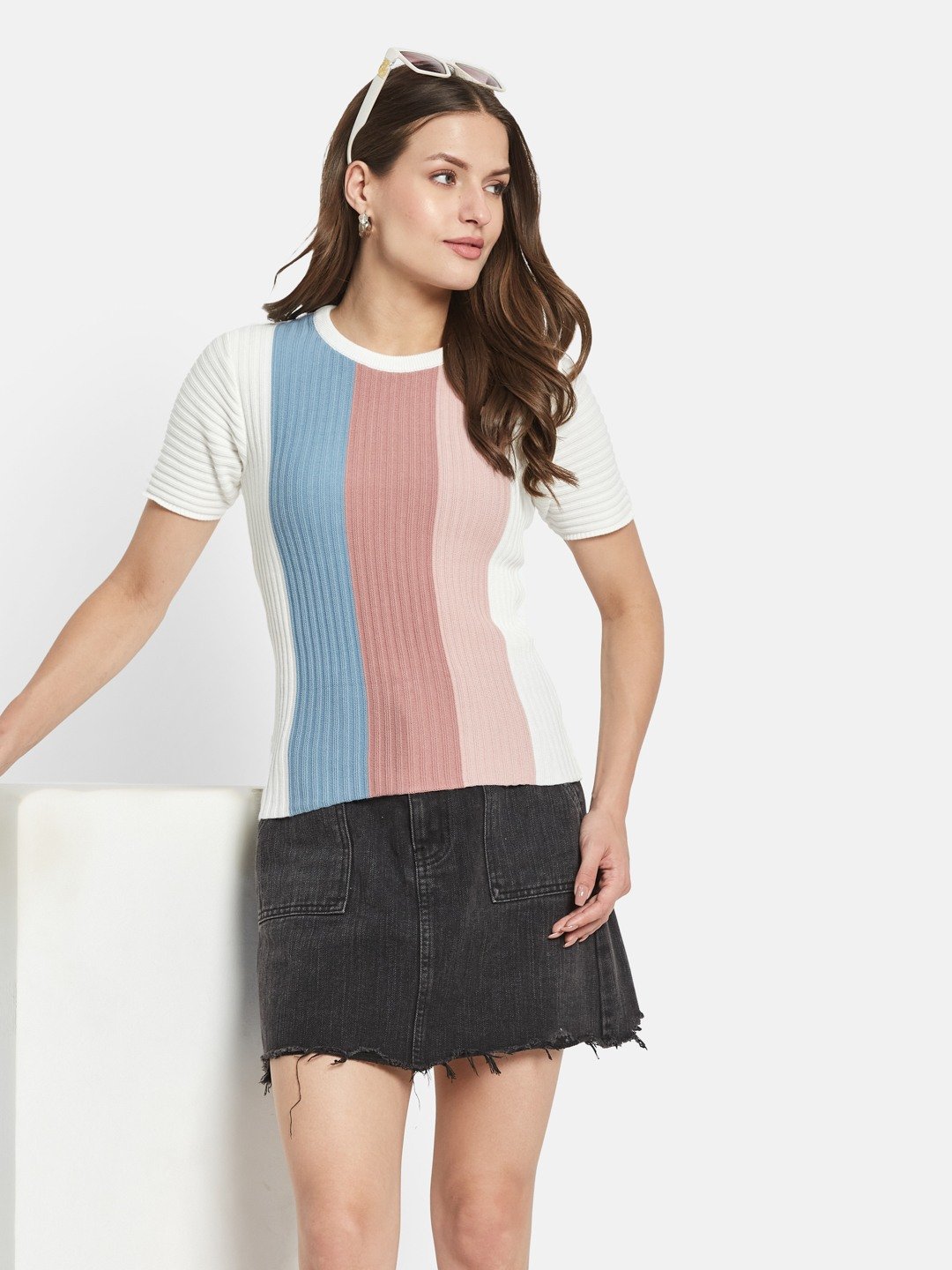 METTLE Women Striped T-shirt