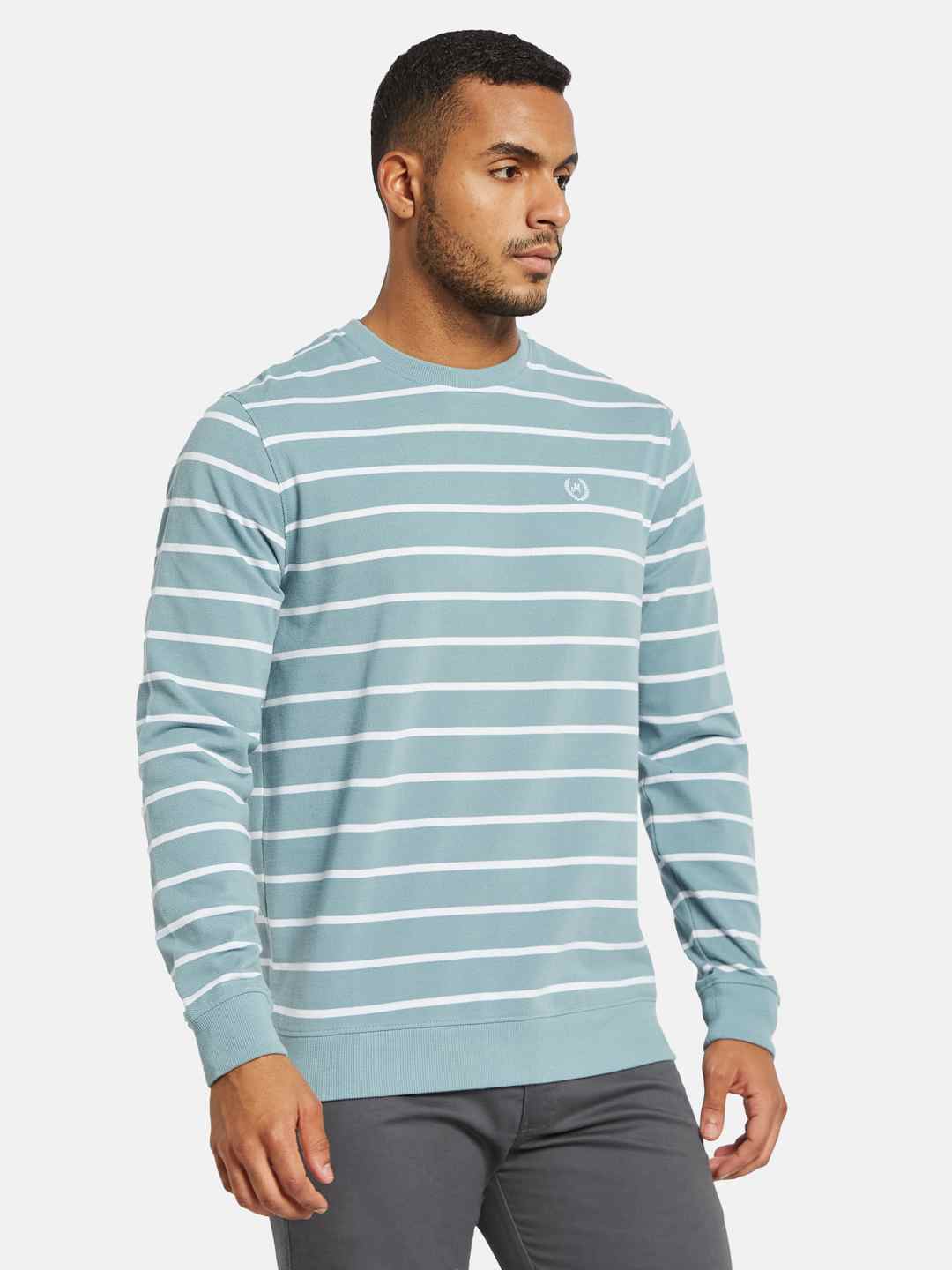 METTLE Men Striped Pockets T-shirt