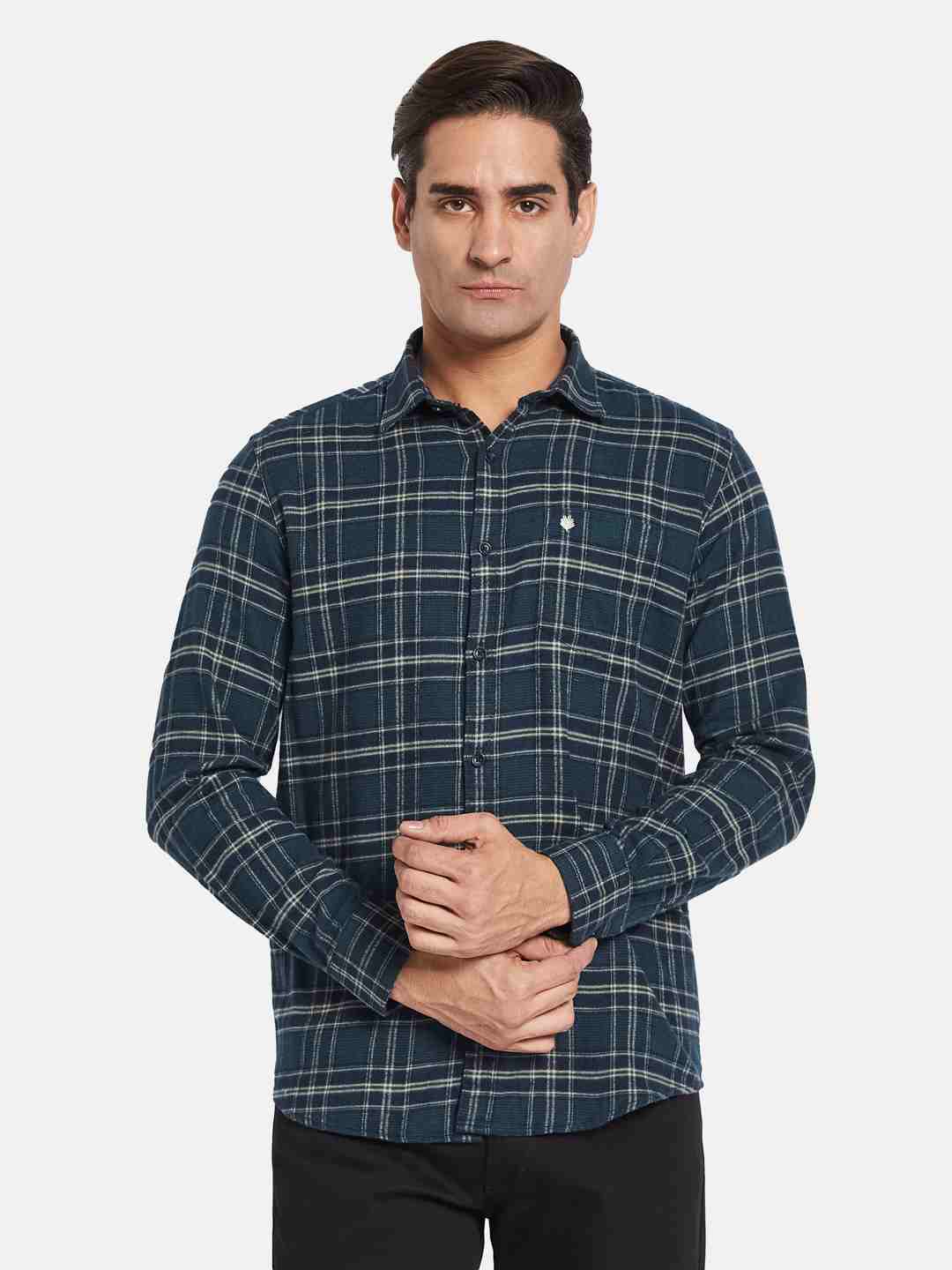 METTLE Men Opaque Checked Casual Shirt