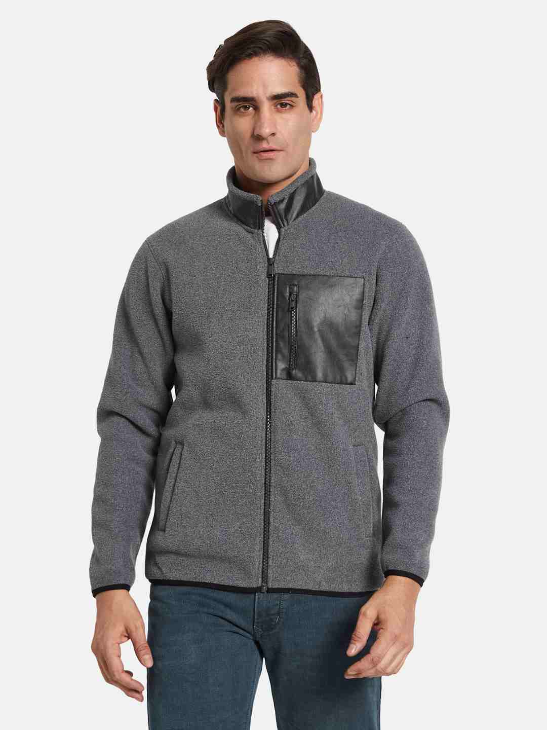 Octave Men Mock Pocket Front-Open Sweatshirts
