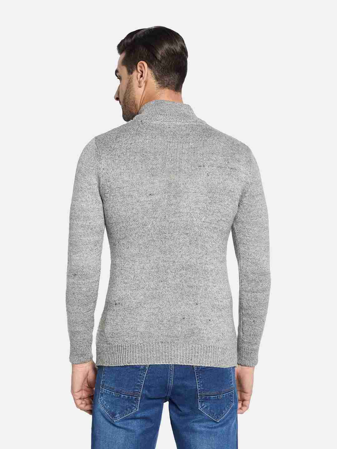 METTLE Men Mock Collar Cable Knit Cardigan