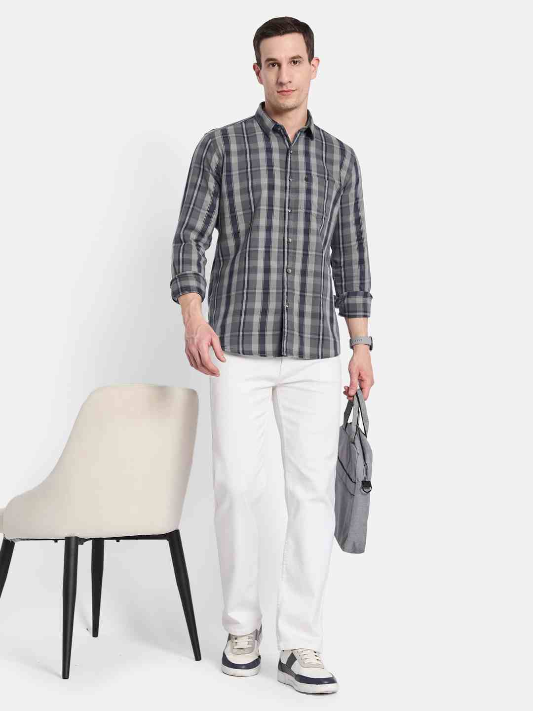 METTLE Men Multi Stripes Opaque Striped Casual Shirt