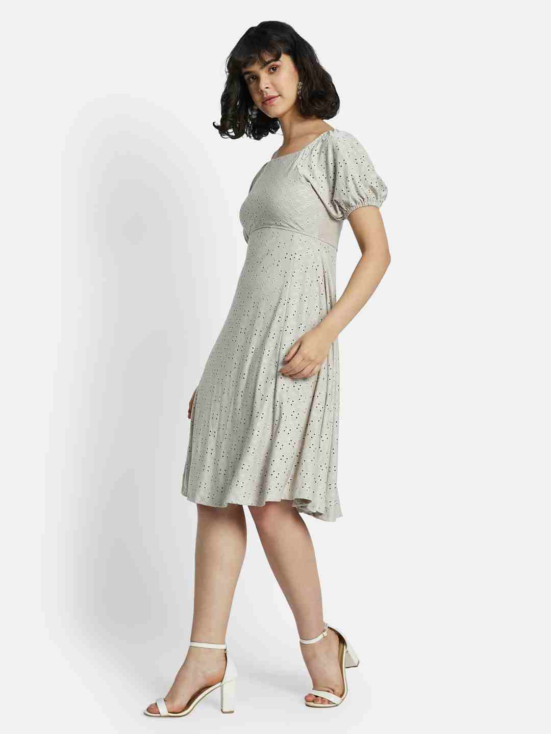 METTLE Puff Sleeve A-Line Dress