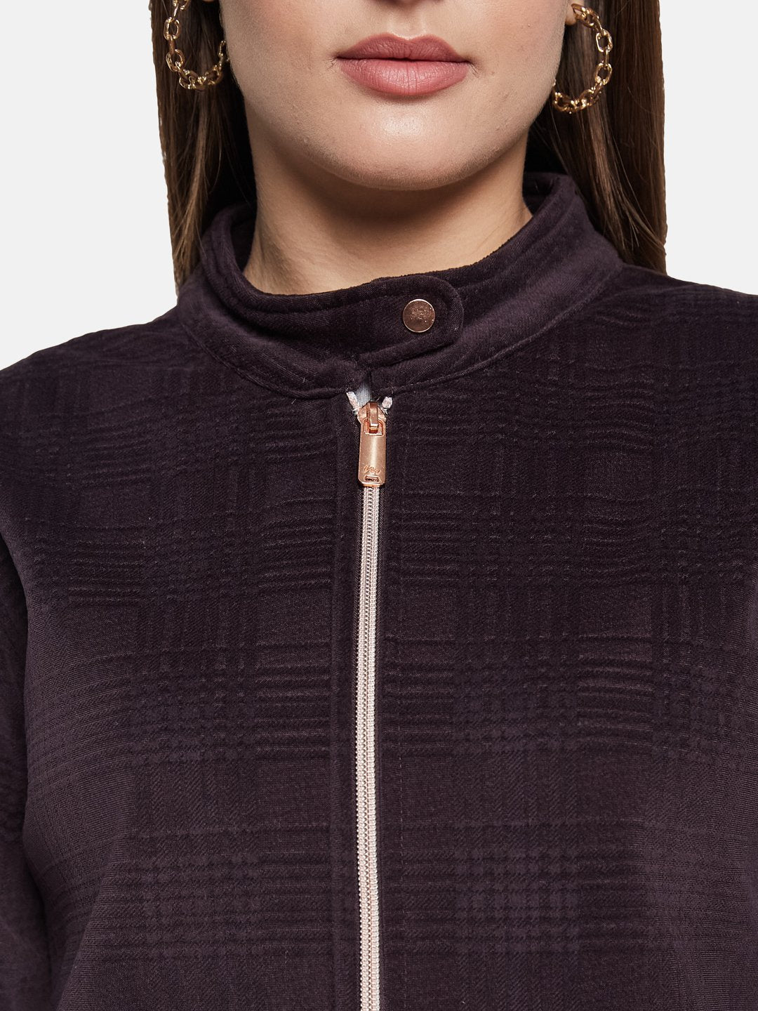 METTLE Women Mandarin Collar Sweatshirt