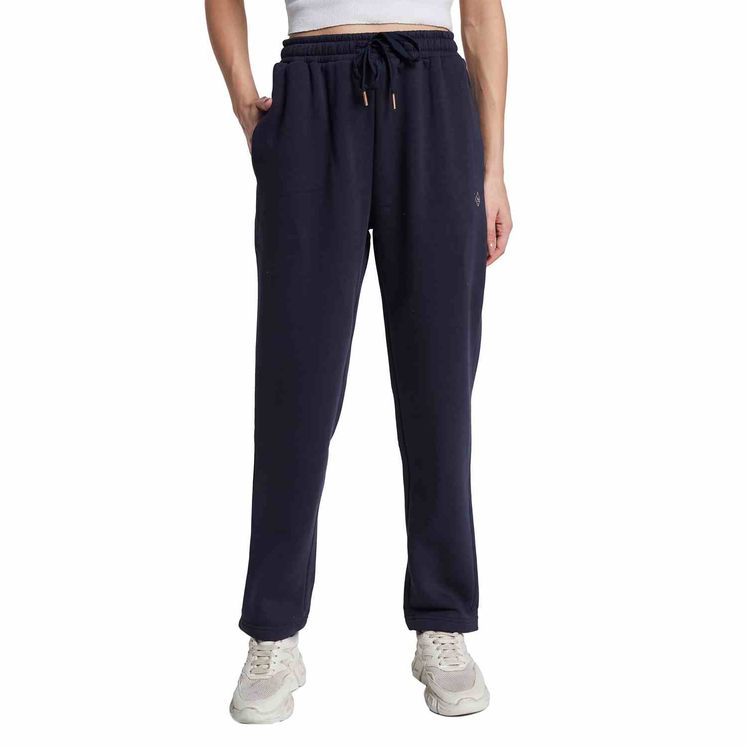 METTLE Women Regular Fit Mid Rise Fleece Track Pants