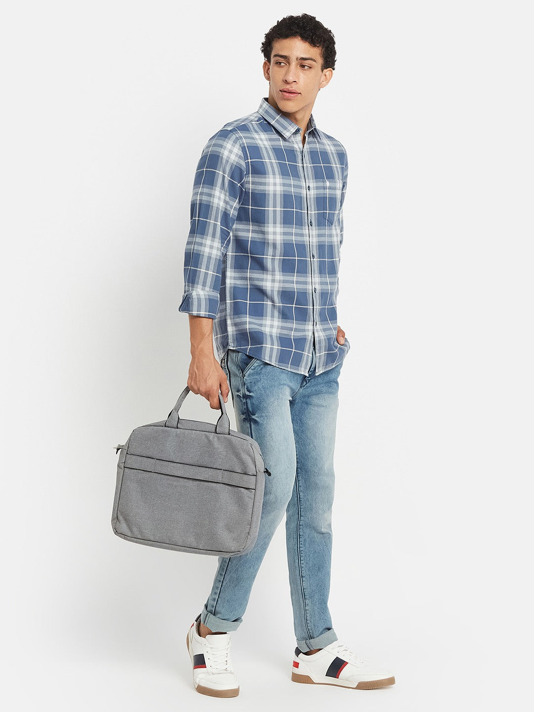 METTLE SS25 Striped Cotton Spread Collar Casual Shirt