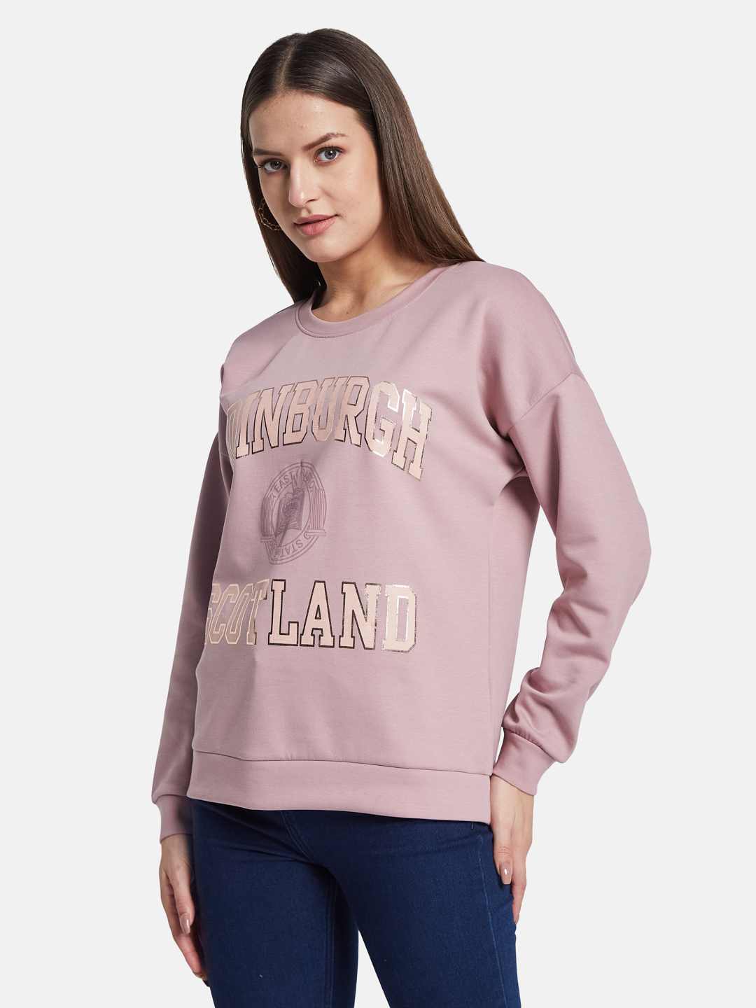 METTLE Women Printed Sweatshirt