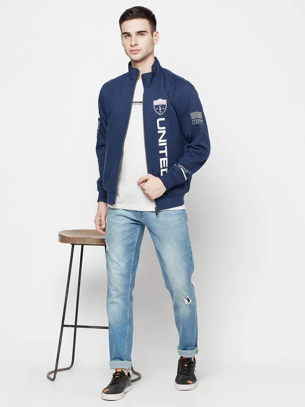 Men Indigo Melange Sweatshirts