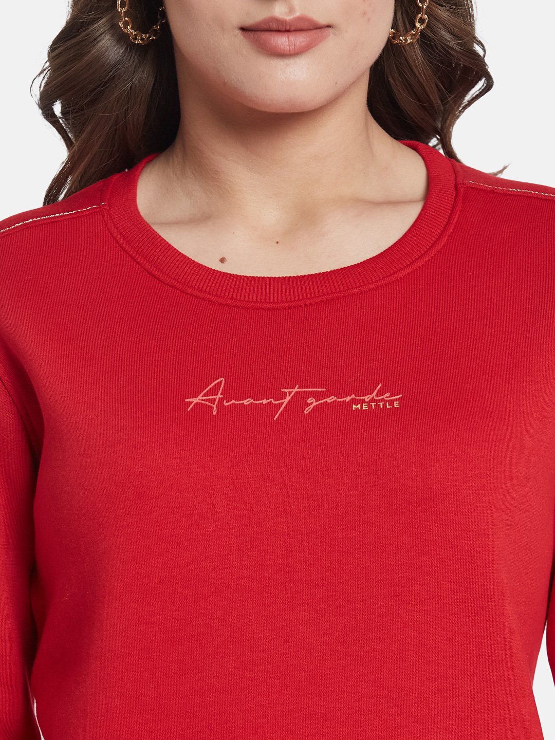 METTLE Women Round Neck Pullover Sweatshirt