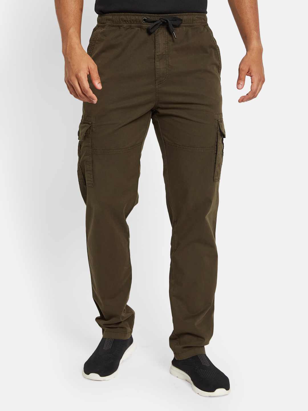 Octave Men Cotton Mid Rise Track Pants