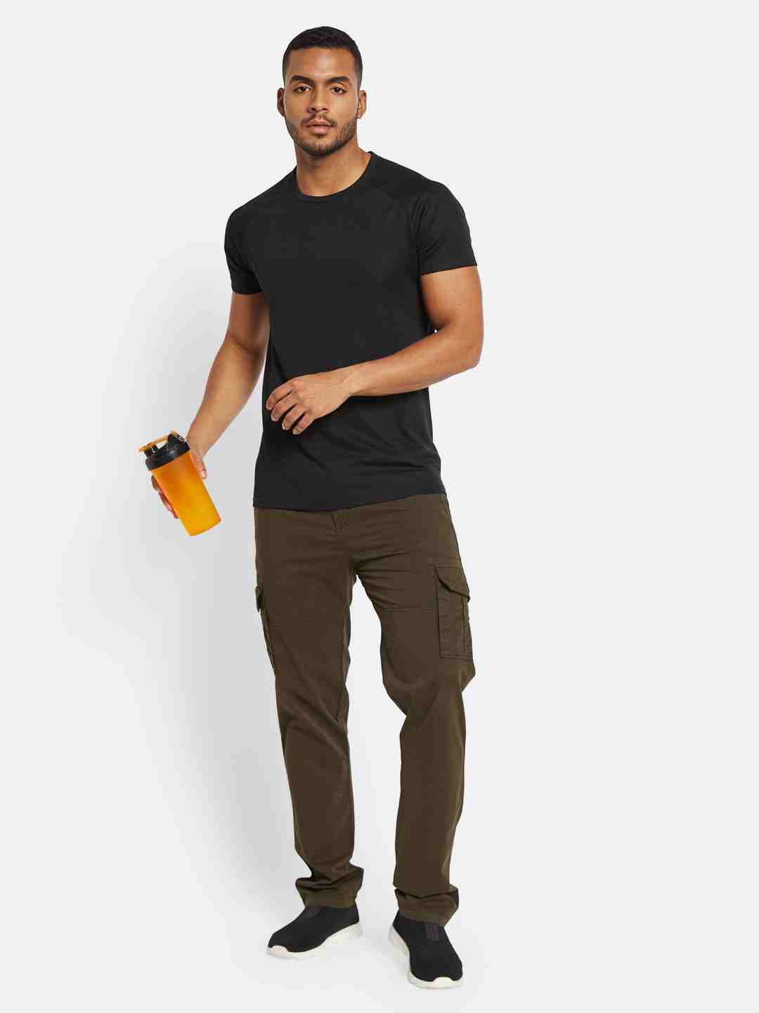 Octave Men Cotton Mid Rise Track Pants