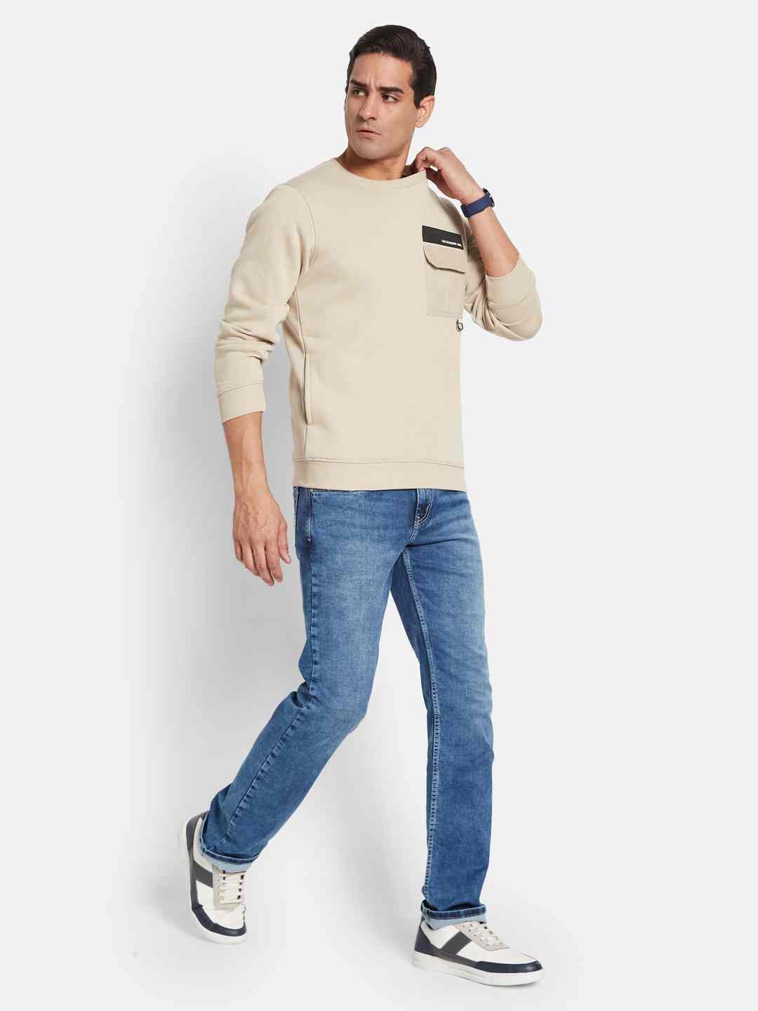 Octave Men Round Neck Pullover Sweatshirt