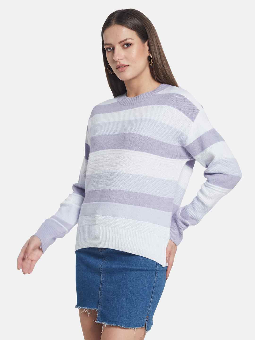 METTLE Women Striped Pullover