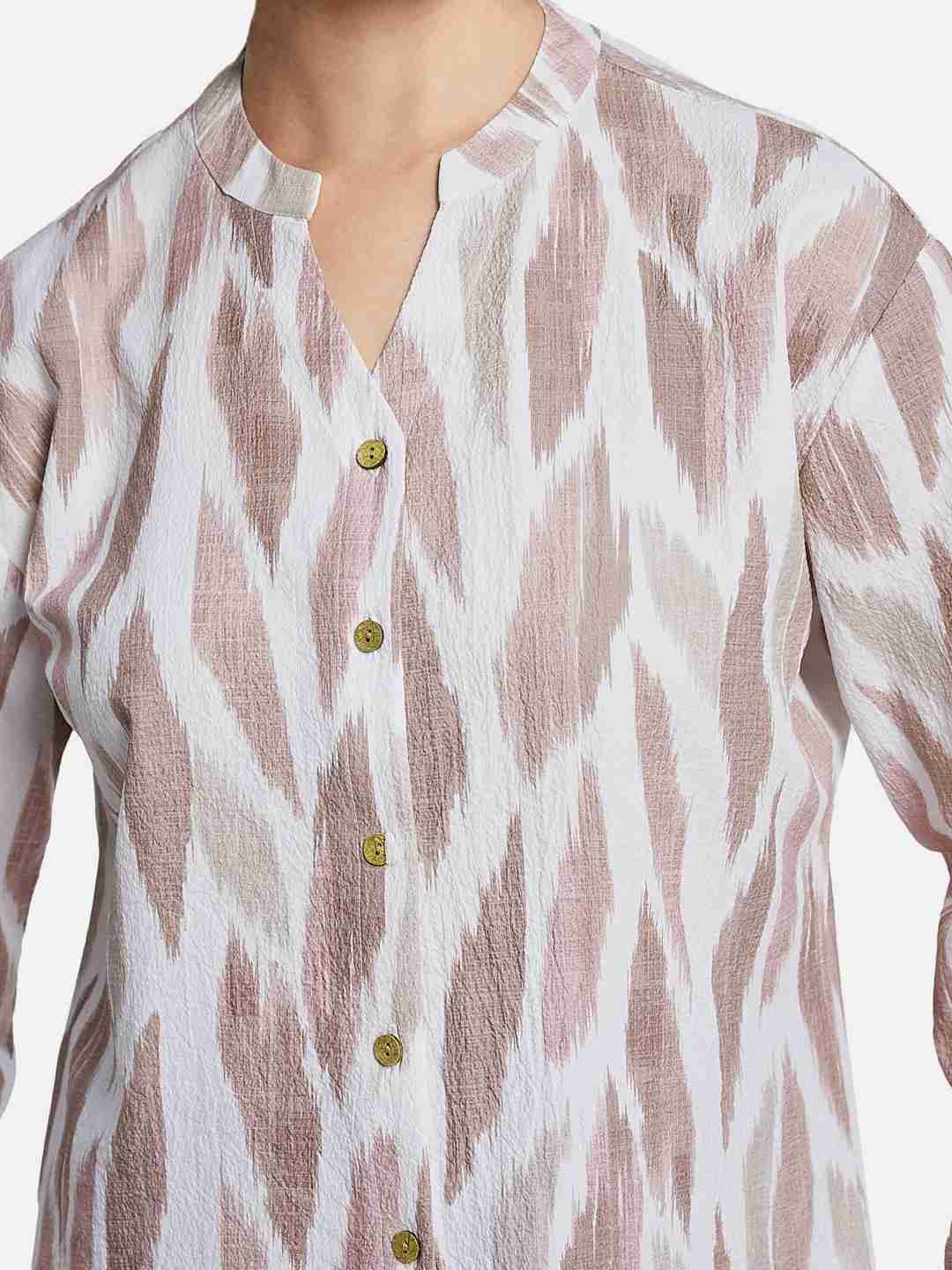 METTLE Floral Print Cotton Shirt Style Top