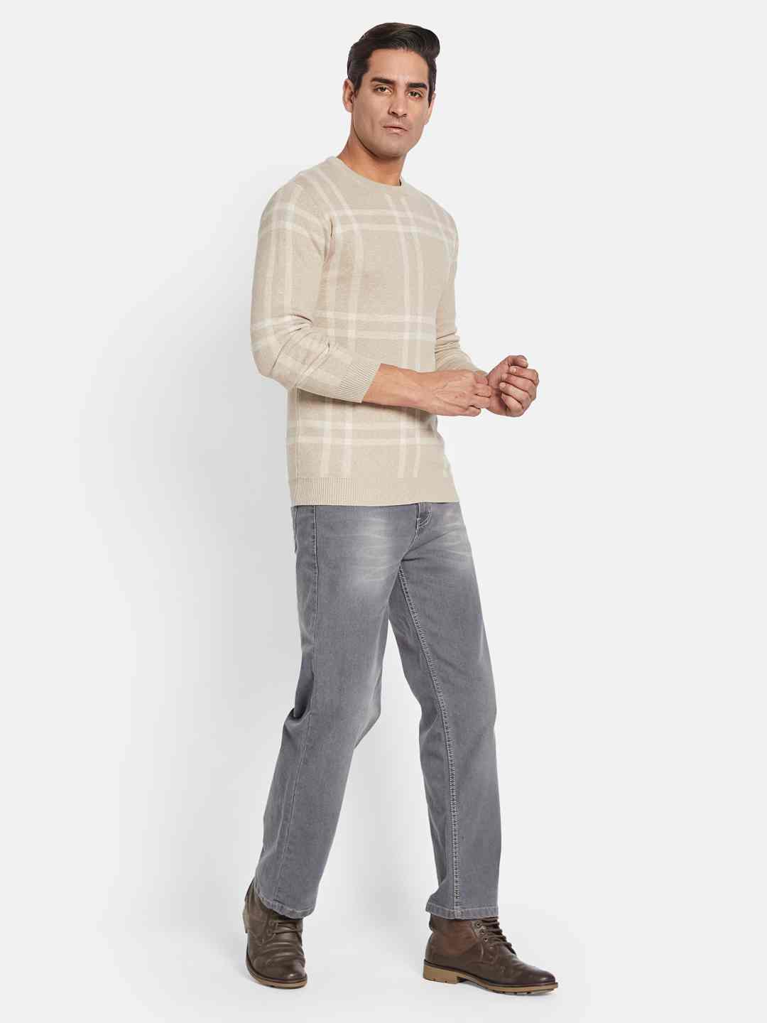 METTLE Men Checked Pullover