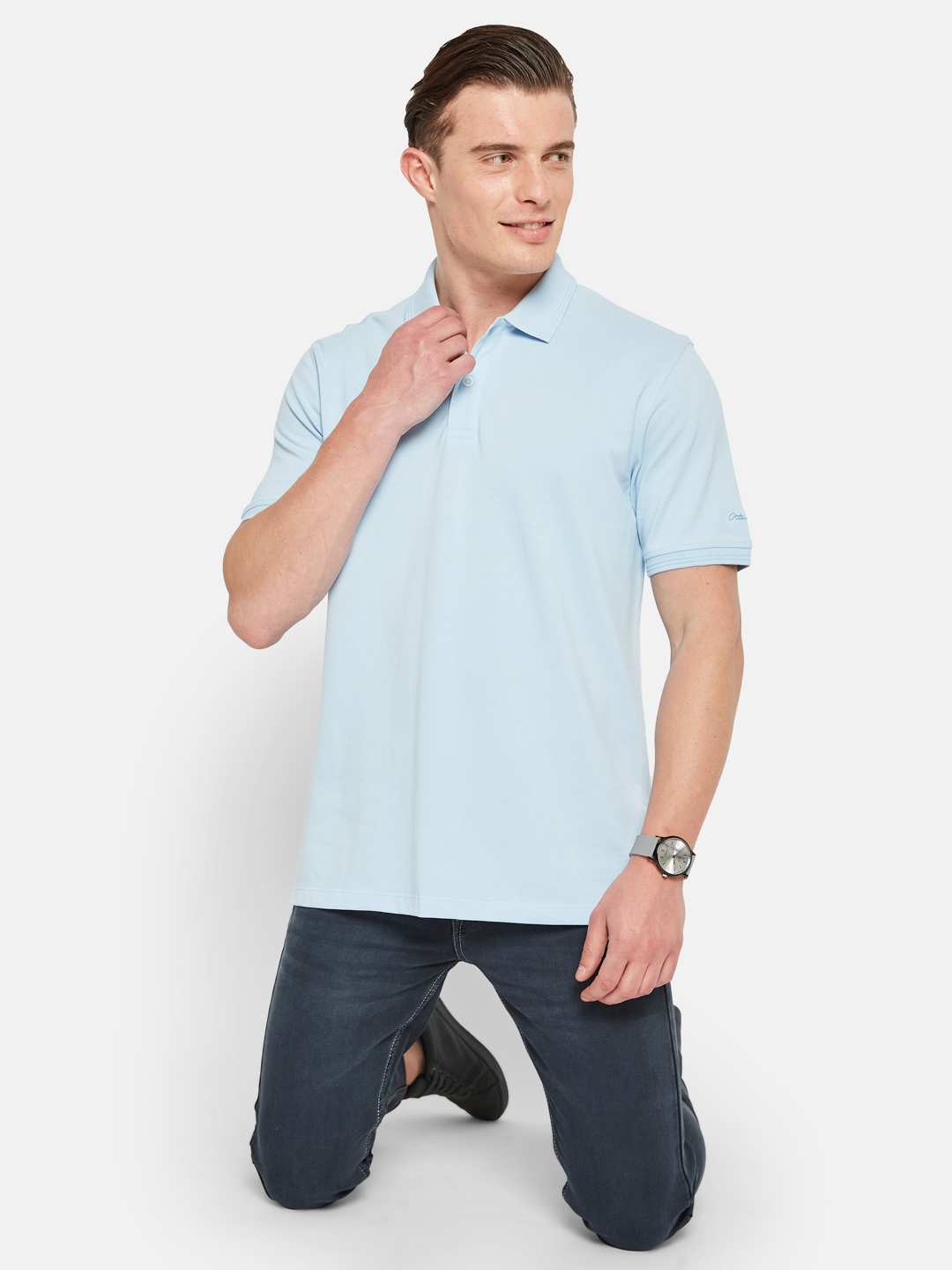 Octave Polo Collar Cotton T-Shirt