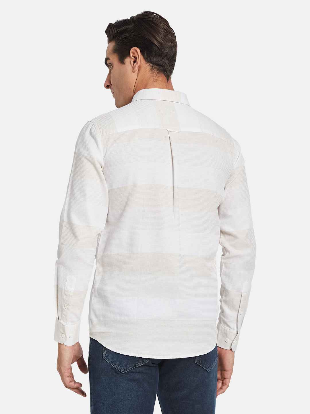 METTLE Men Multi Stripes Opaque Striped Casual Shirt