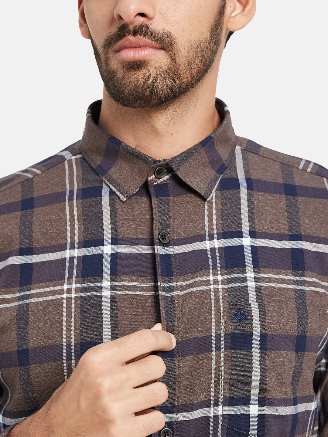 Mettle Tartan Checked Cotton Casual Shirt