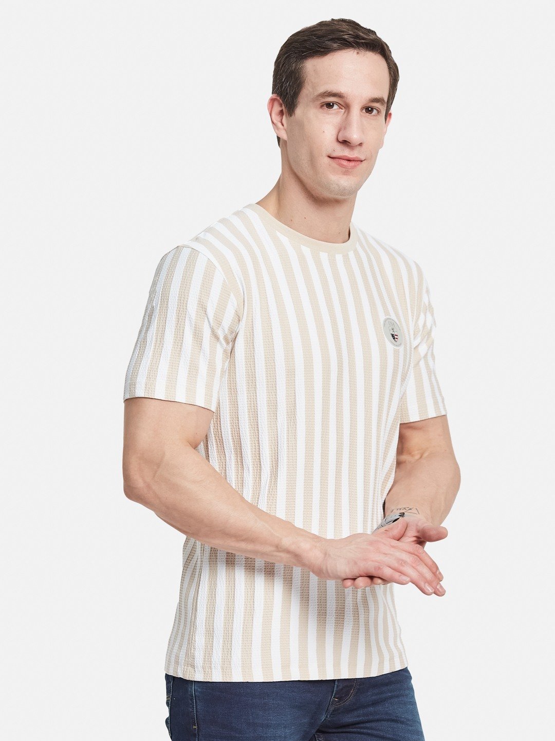 Octave Men Striped T-shirt