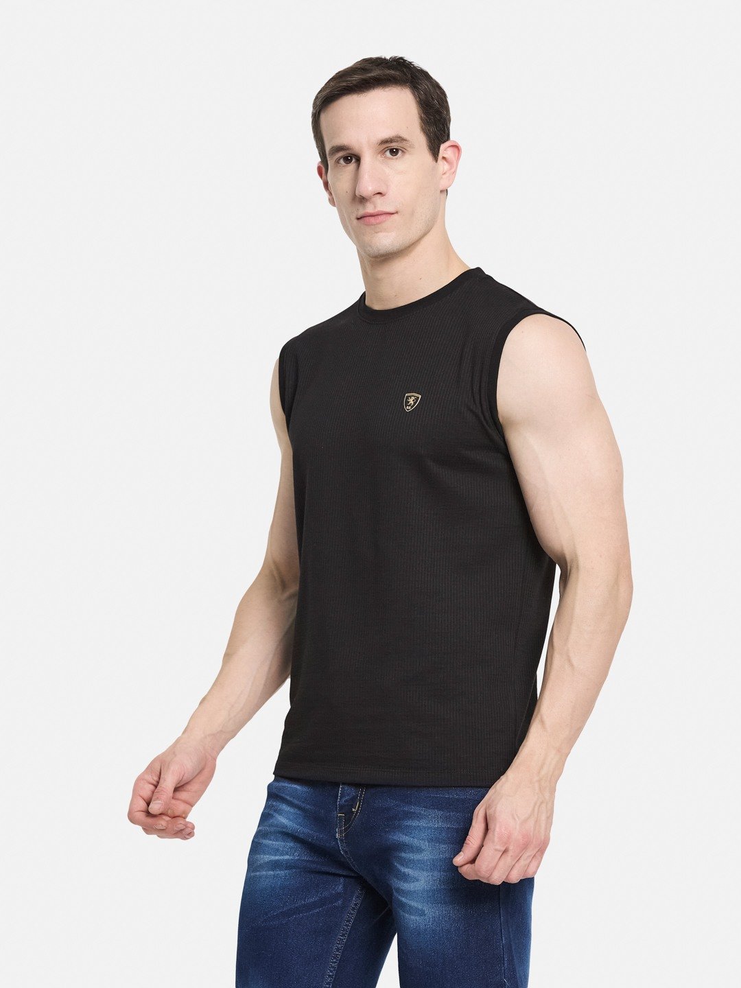 CORE ROUND NECK SHANDOW  SEER SUCKER T-SHIRT