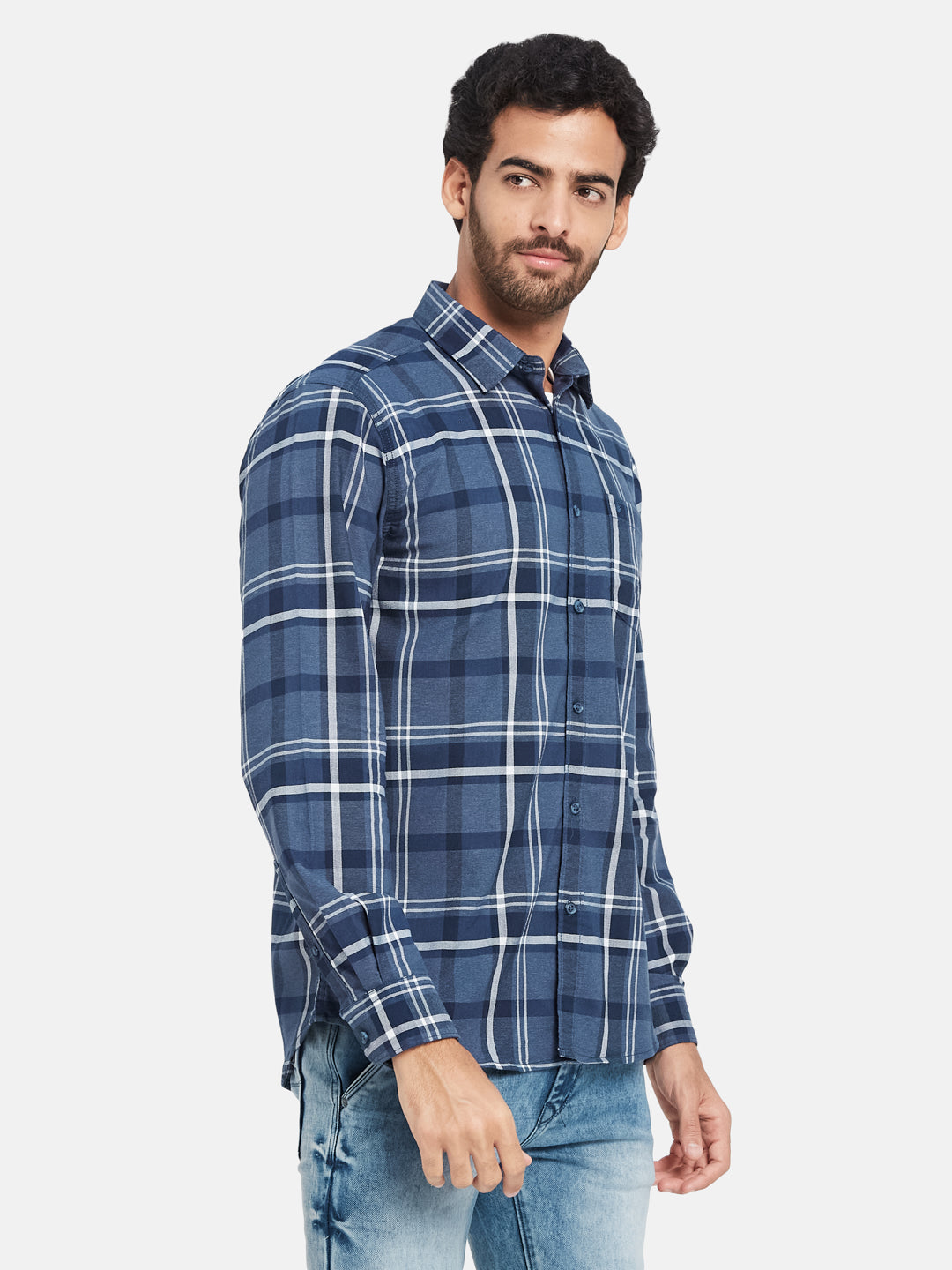 Mettle Tartan Checked Cotton Casual Shirt