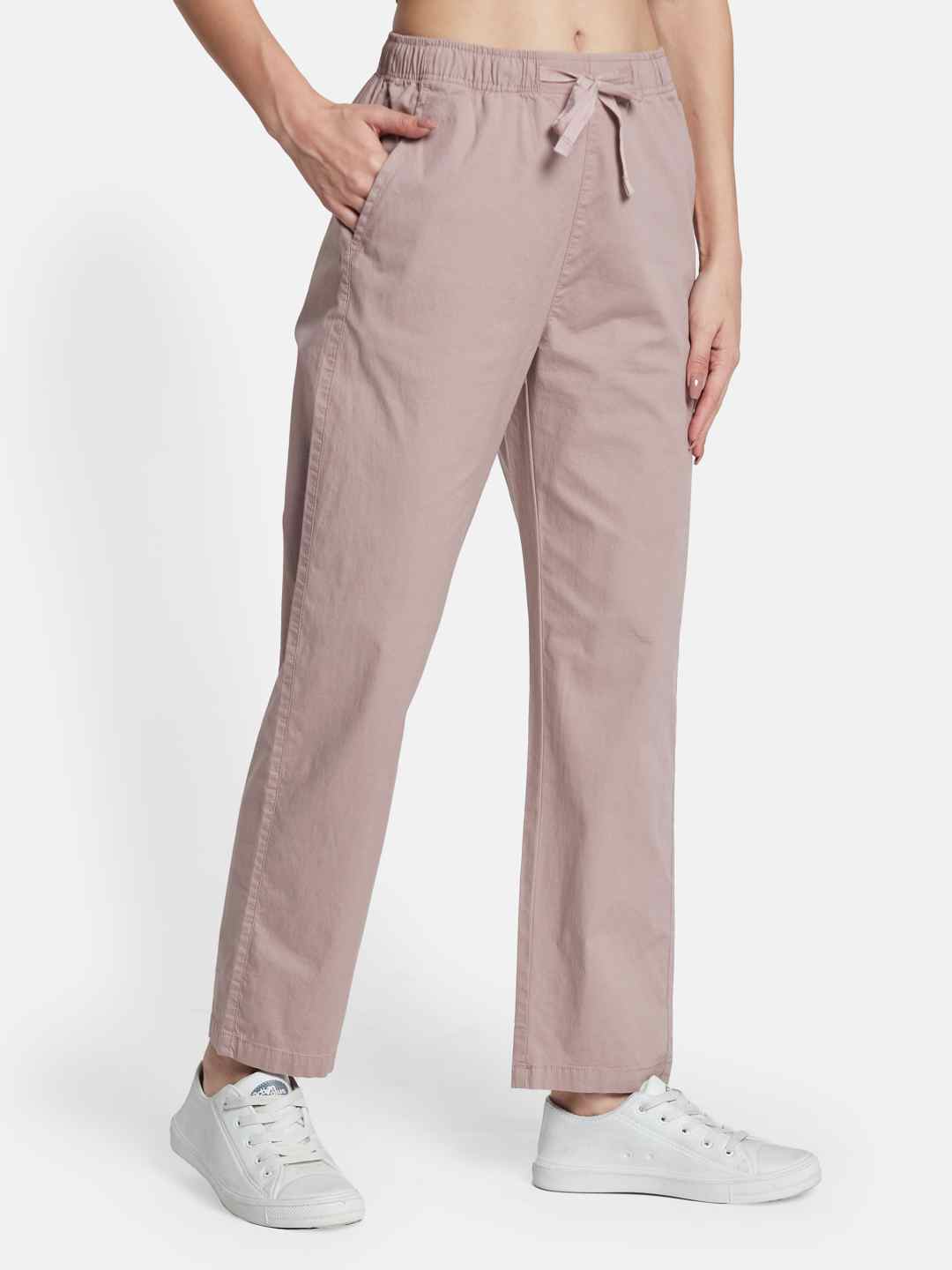 METTLE Women Cotton Mid Rise Track Pants