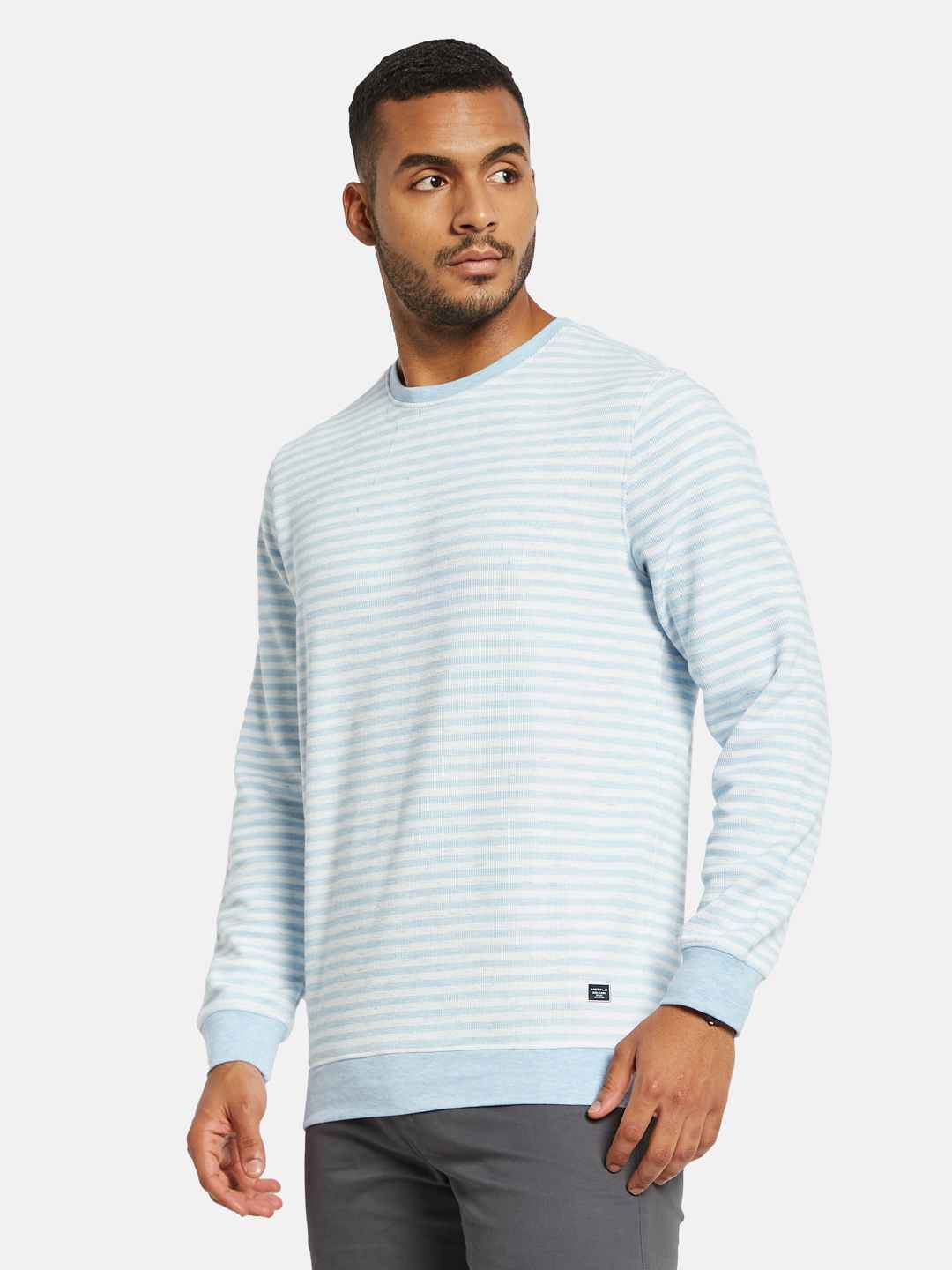 METTLE Men Striped Pockets T-shirt